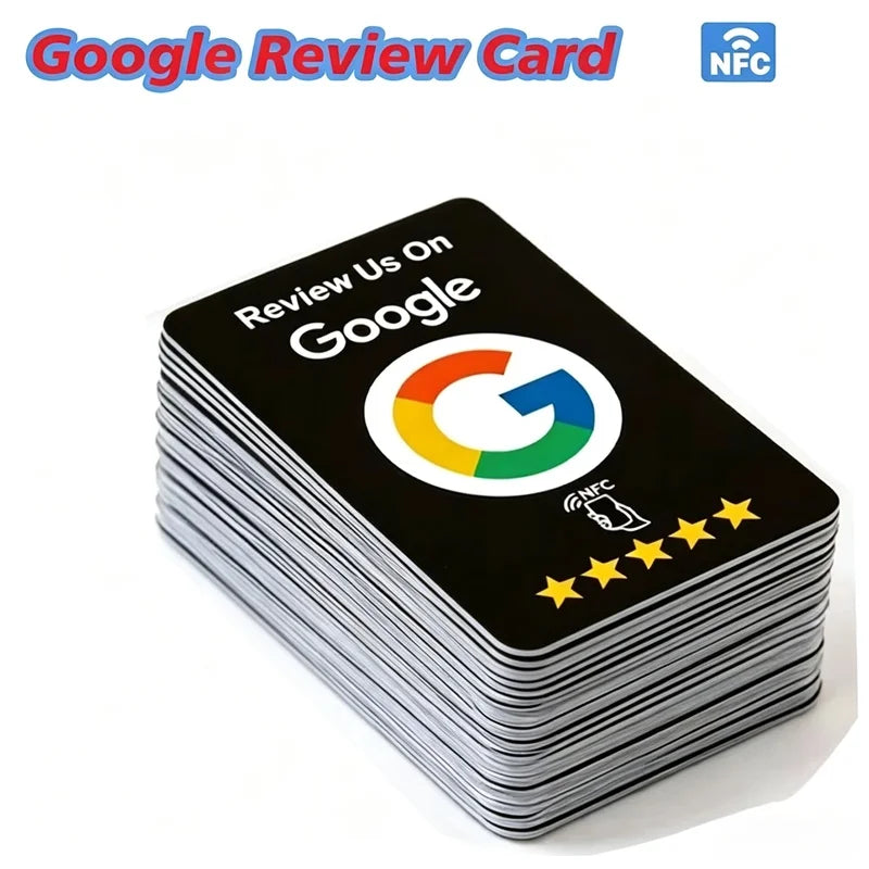 Carte NFC noire de qualité supérieure, résistante à l'usure, finition mate, réutilisable, Google Review Tap, programmable, conviviale pour l'utilisateur, 100 pièces