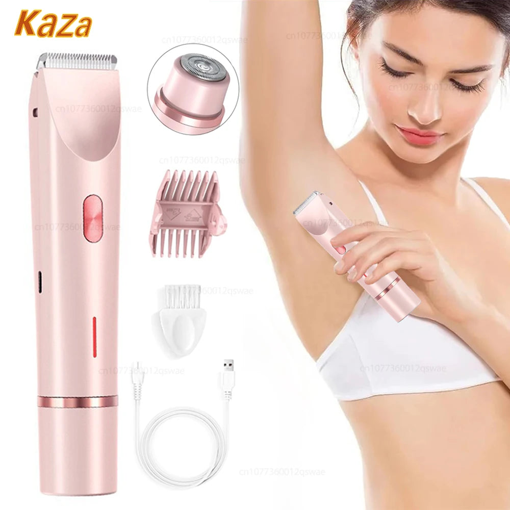 Rasoir électrique à double tête pour femme, rasoir féminin, épilateur corporel, jambe, ati elles, bikini, tondeuse électrique, usage touristique