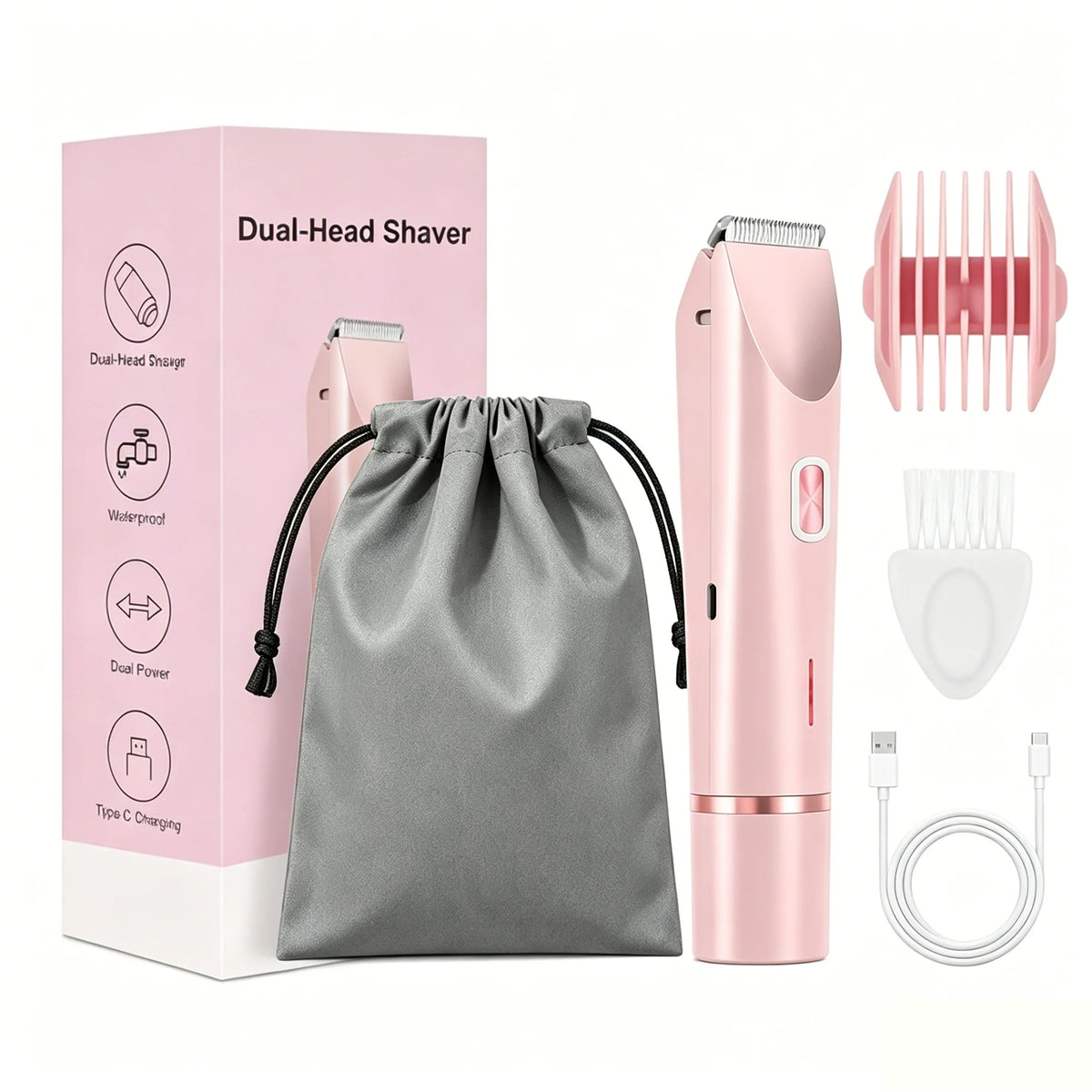 Rasoir électrique à double tête pour femme, rasoir féminin, épilateur corporel, jambe, ati elles, bikini, tondeuse électrique, usage touristique