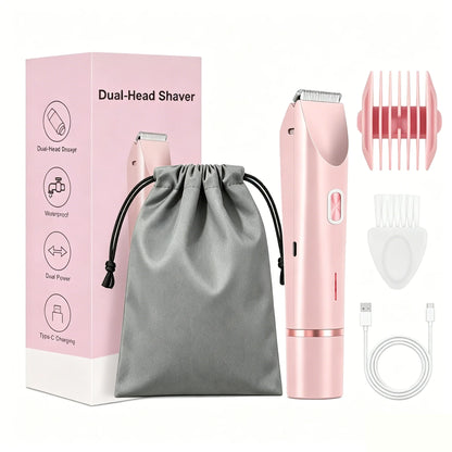 Rasoir électrique à double tête pour femme, rasoir féminin, épilateur corporel, jambe, ati elles, bikini, tondeuse électrique, usage touristique