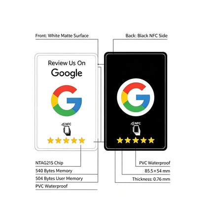 Carte NFC noire de qualité supérieure, résistante à l'usure, finition mate, réutilisable, Google Review Tap, programmable, conviviale pour l'utilisateur, 100 pièces