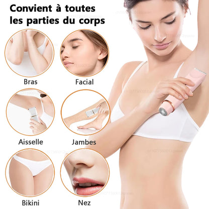 Rasoir électrique à double tête pour femme, rasoir féminin, épilateur corporel, jambe, ati elles, bikini, tondeuse électrique, usage touristique